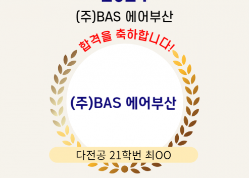 [정규직] 2024년 BAS 에어부산 정규직 합격자 최OO